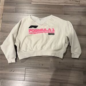 Women's Cream Formula 1 Cropped Sweatshirt